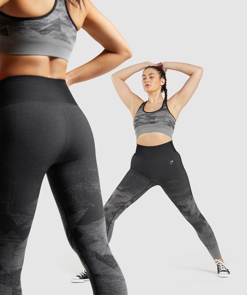 Women's Gymshark Adapt Ombre Seamless Leggings Black | USA  8902-LBWDZ