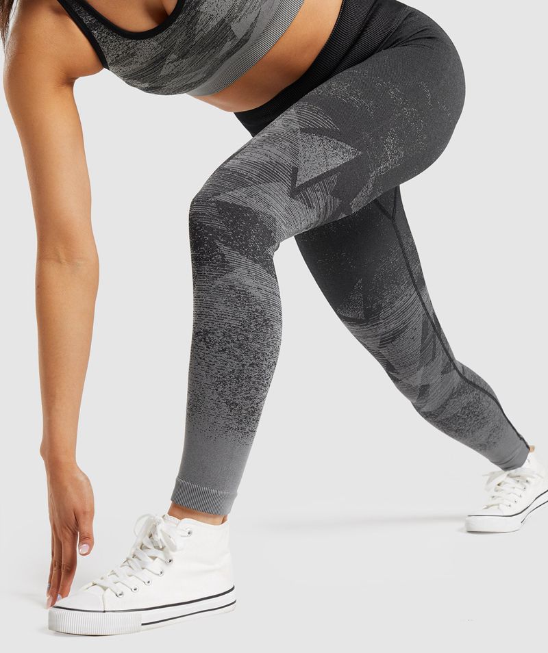 Women's Gymshark Adapt Ombre Seamless Leggings Black | USA  8902-LBWDZ