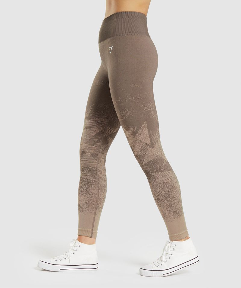 Women's Gymshark Adapt Ombre Seamless Leggings Brown | USA  9406-VWMRF