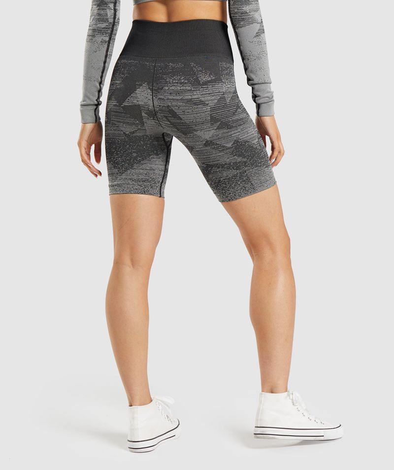 Women's Gymshark Adapt Ombre Seamless Shorts Black | USA  9375-SDJEL