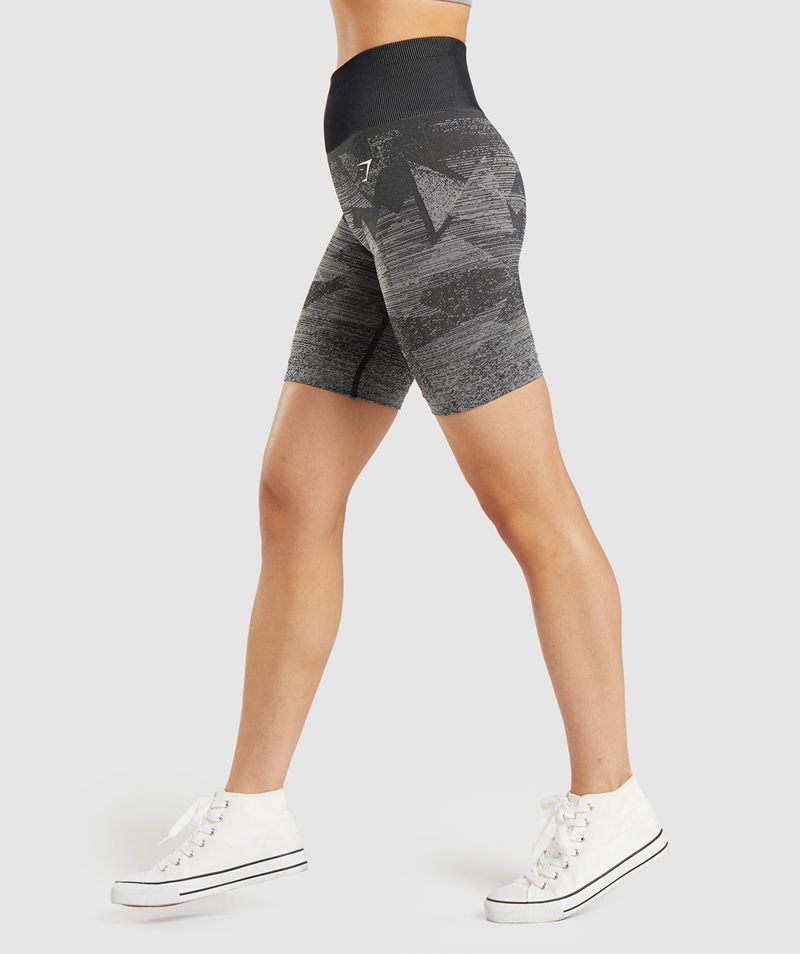 Women's Gymshark Adapt Ombre Seamless Shorts Black | USA  9375-SDJEL