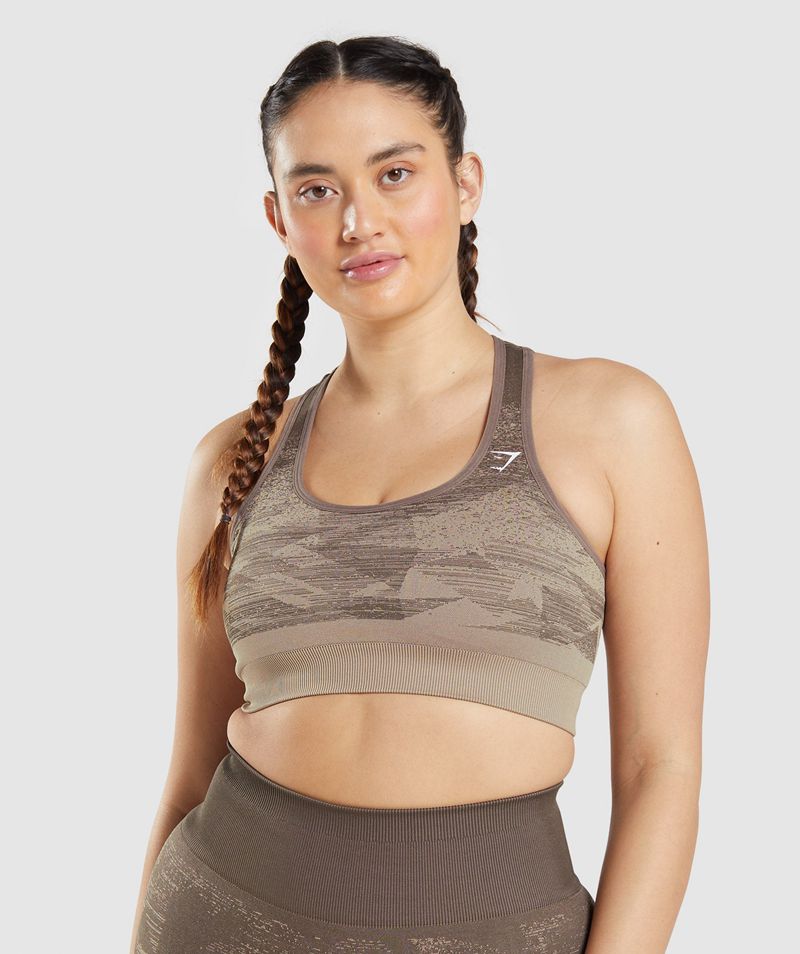 Women\'s Gymshark Adapt Ombre Seamless Sports Bra Brown | USA  1437-YVAOR