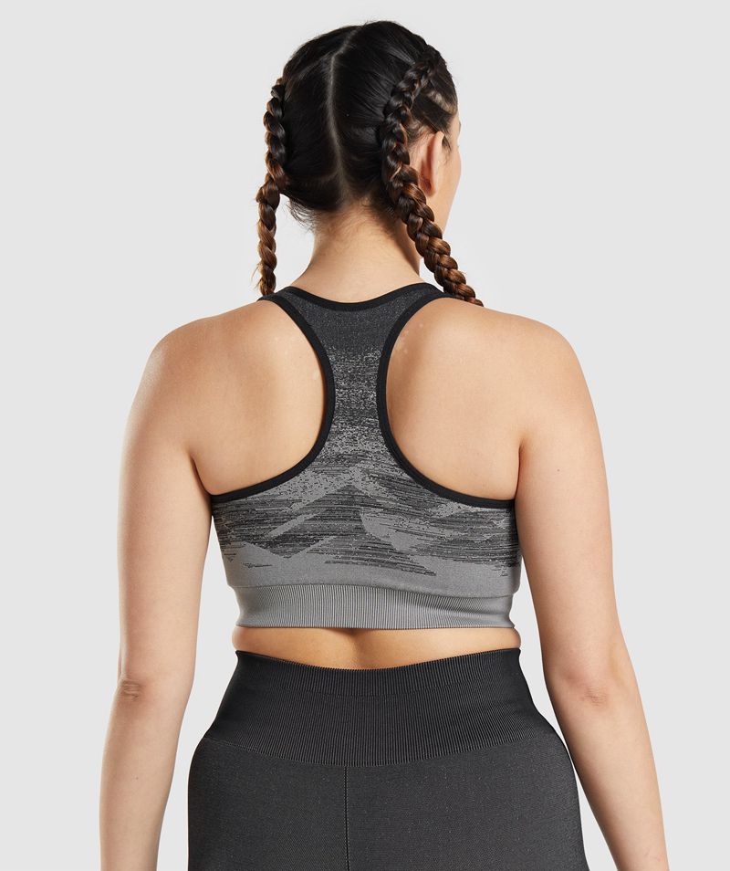 Women's Gymshark Adapt Ombre Seamless Sports Bra Black | USA  3814-XQGHA