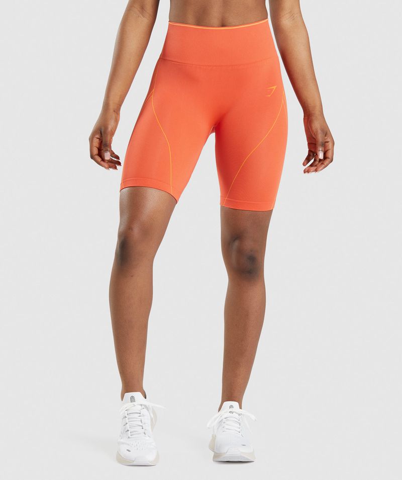 Women\'s Gymshark Apex Seamless High Rise Shorts Orange | USA  1864-YMHOB