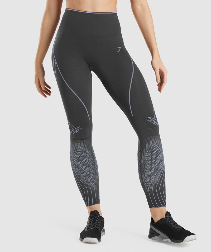 Women\'s Gymshark Apex Seamless High Rise Leggings Grey | USA  5682-HILCY