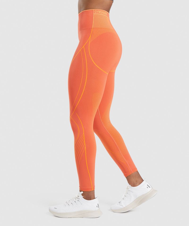 Women's Gymshark Apex Seamless High Rise Leggings Orange | USA  6027-EQZNO