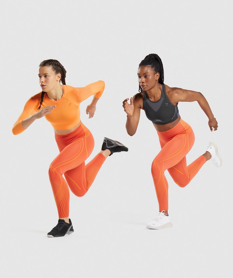 Women's Gymshark Apex Seamless High Rise Leggings Orange | USA  6027-EQZNO