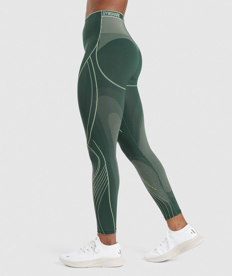 Womens Gymshark Leggings In Store - Seamless High Rise Green | Gymshark USA