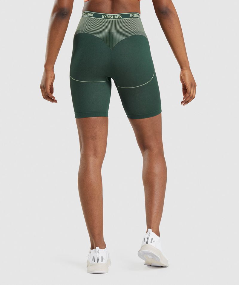 Women's Gymshark Apex Seamless High Rise Shorts Green | USA  6584-NYUPD