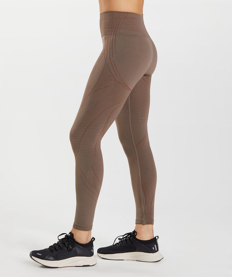 Women's Gymshark Apex Seamless Leggings Brown | USA  0365-IVOMQ