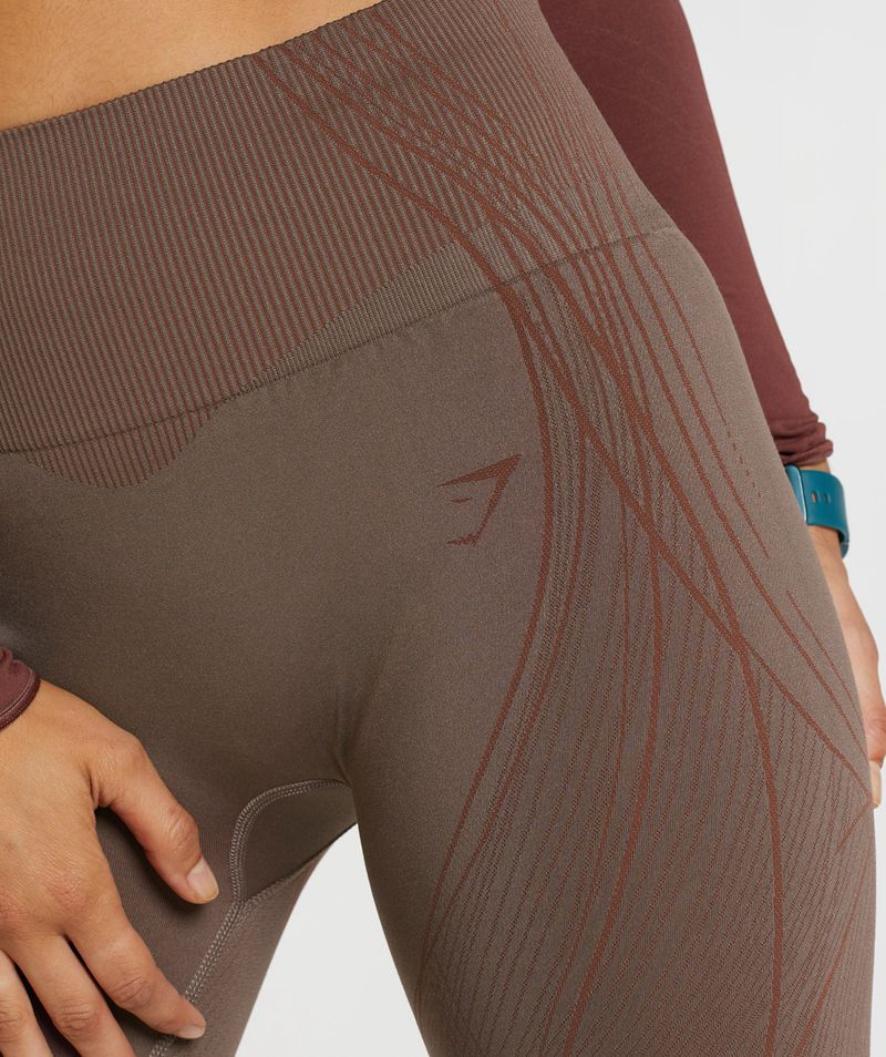 Women's Gymshark Apex Seamless Leggings Brown | USA  0365-IVOMQ