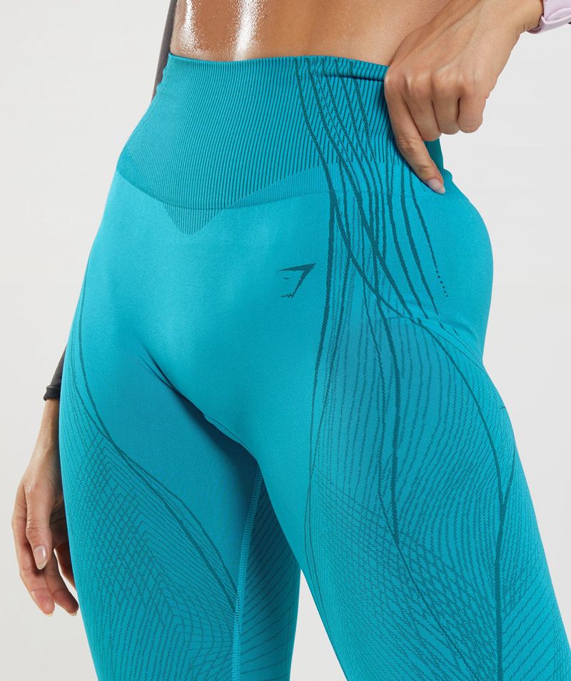 Women's Gymshark Apex Seamless Leggings Blue | USA  0958-IPLRE