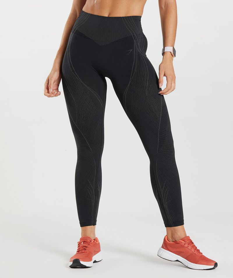 Women\'s Gymshark Apex Seamless Leggings Black | USA  3180-YOTIQ