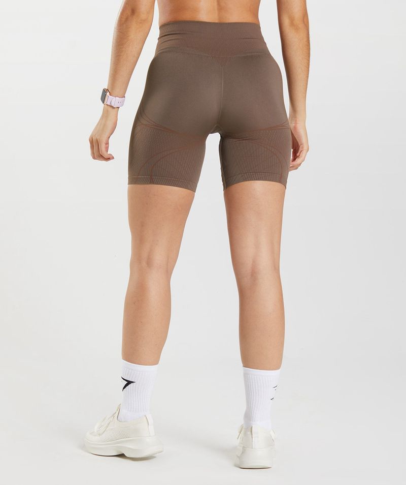 Women's Gymshark Apex Seamless Shorts Brown | USA  1395-GAOQB