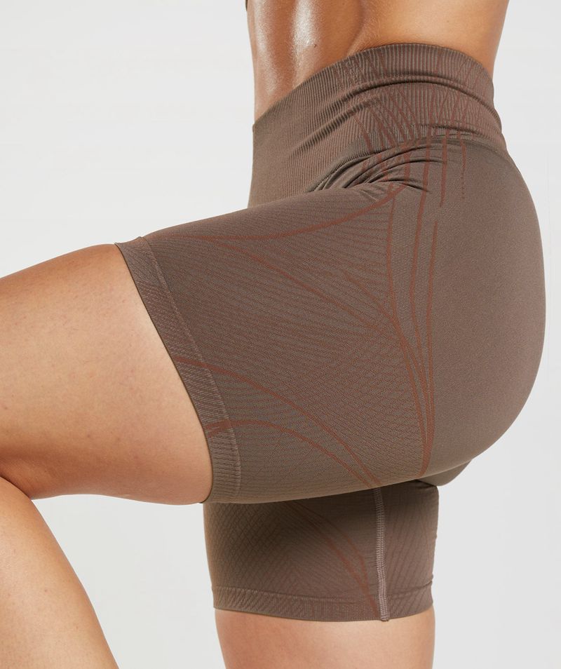 Women's Gymshark Apex Seamless Shorts Brown | USA  1395-GAOQB