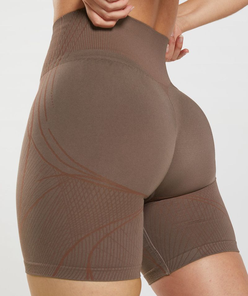 Women's Gymshark Apex Seamless Shorts Brown | USA  1395-GAOQB