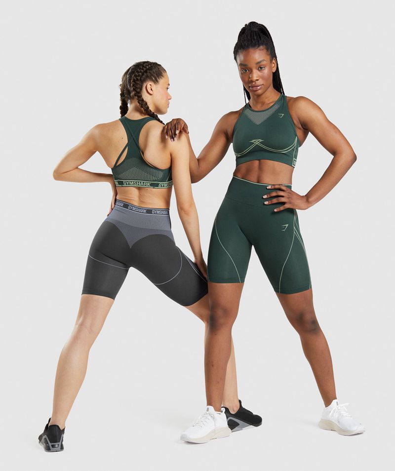 Women's Gymshark Apex Seamless Sports Bra Green | USA  2539-DPEVT