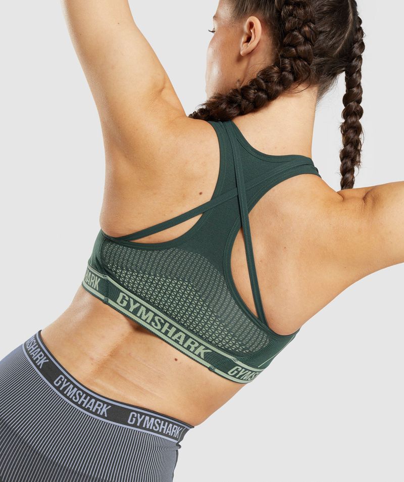 Women's Gymshark Apex Seamless Sports Bra Green | USA  2539-DPEVT