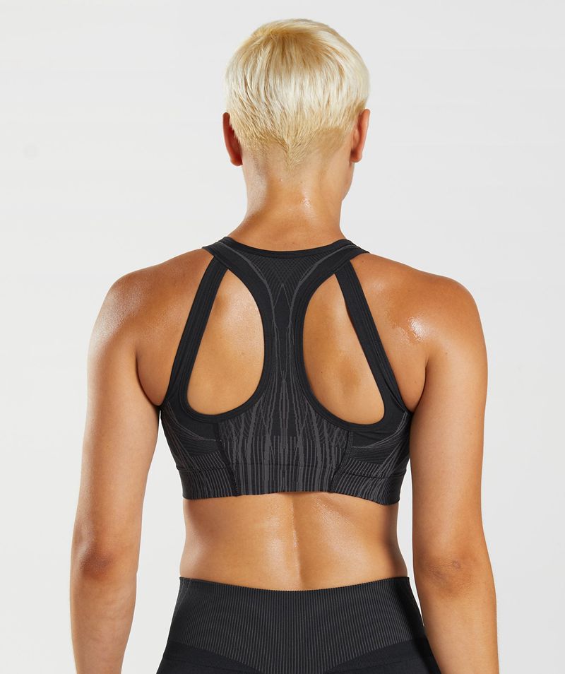 Women's Gymshark Apex Seamless Sports Bra Black | USA  4015-BXFMG