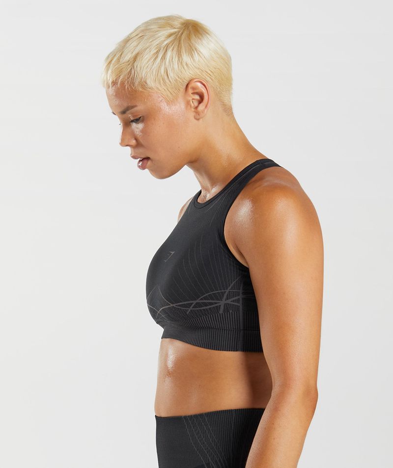 Women's Gymshark Apex Seamless Sports Bra Black | USA  4015-BXFMG