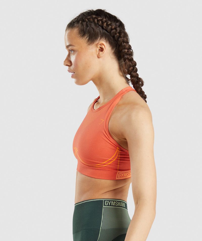 Women's Gymshark Apex Seamless Sports Bra Orange | USA  7490-KOIJM