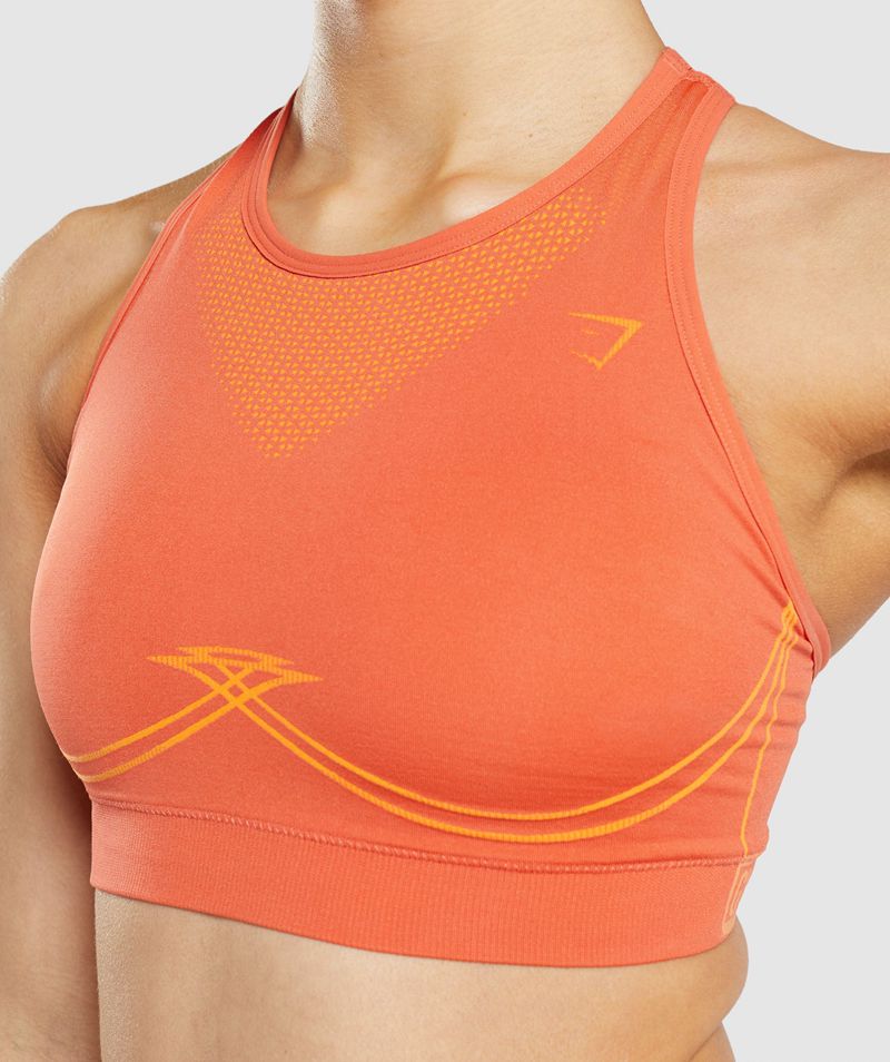 Women's Gymshark Apex Seamless Sports Bra Orange | USA  7490-KOIJM