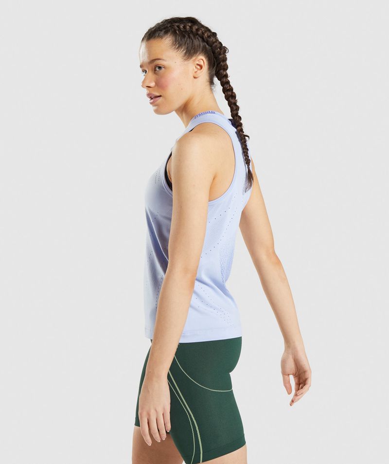 Women's Gymshark Apex Seamless Tank Tops Blue | USA  3657-VIABR