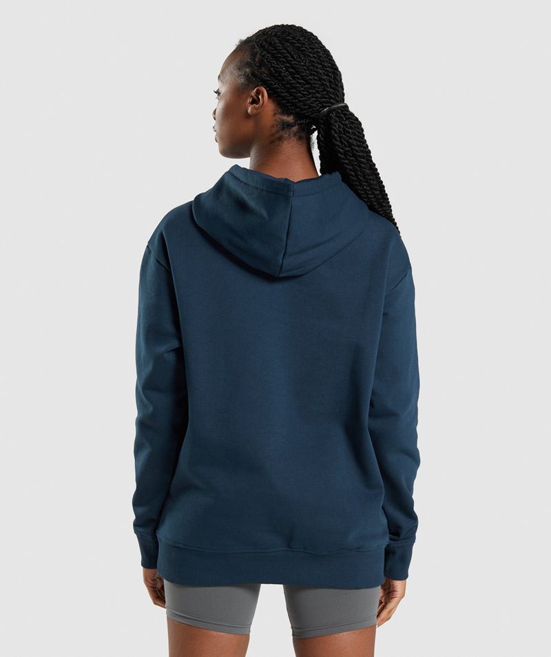 Women's Gymshark Apollo Oversized Hoodie Navy | USA  5920-WCURD