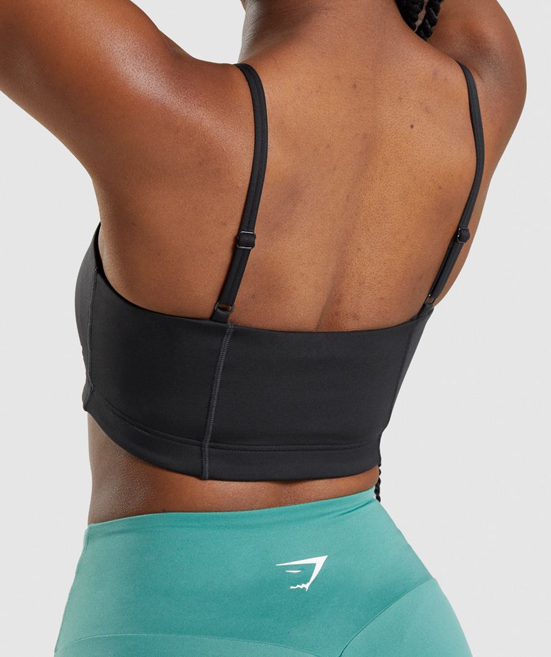 Women's Gymshark Bandeau Sports Bra Black | USA  7964-SIBVZ