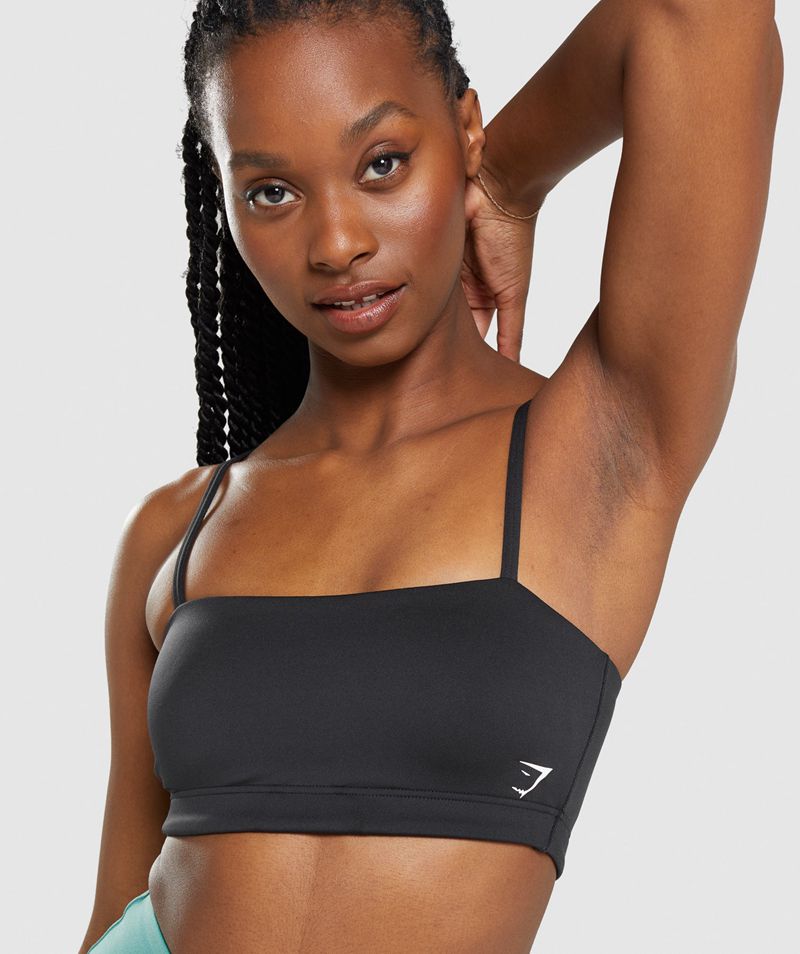 Women's Gymshark Bandeau Sports Bra Black | USA  7964-SIBVZ