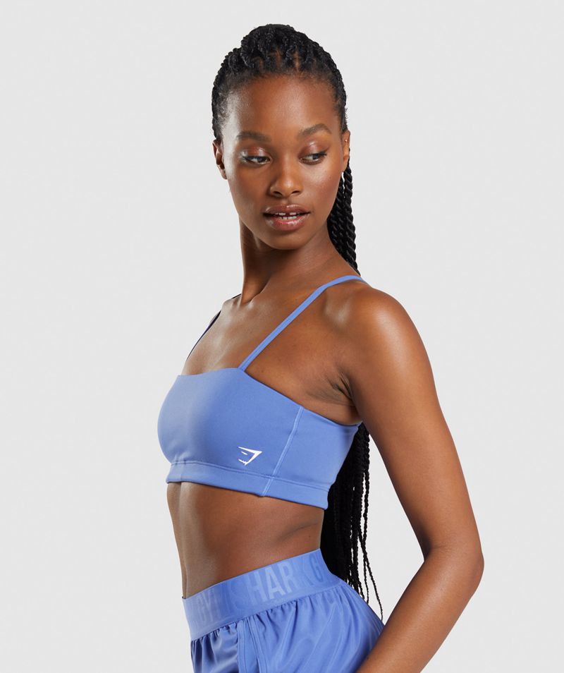 Women's Gymshark Bandeau Sports Bra Blue | USA  9604-INFUD