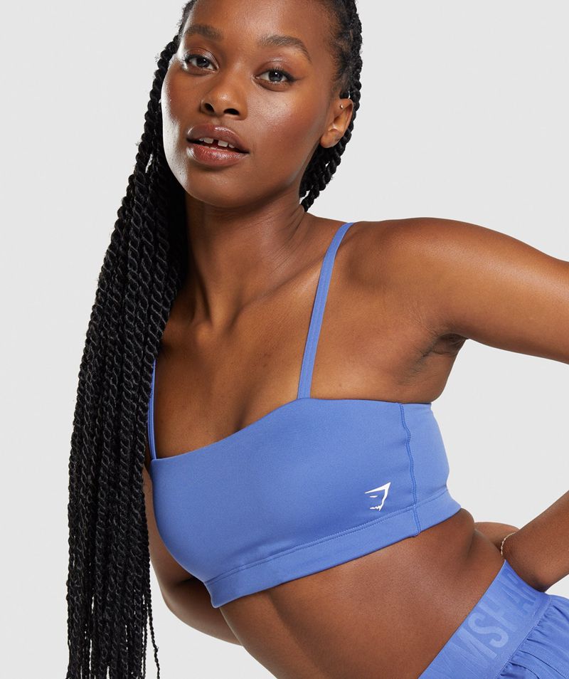 Women's Gymshark Bandeau Sports Bra Blue | USA  9604-INFUD