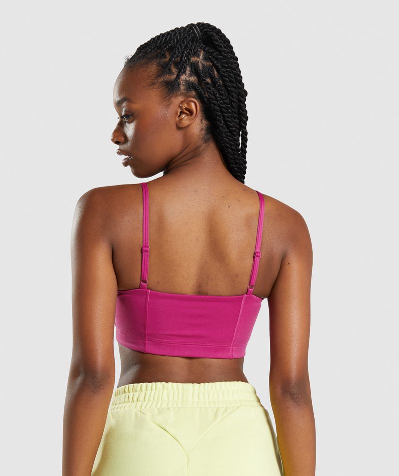 Women's Gymshark Bandeau Sports Bra Pink | USA  8205-AUNFH