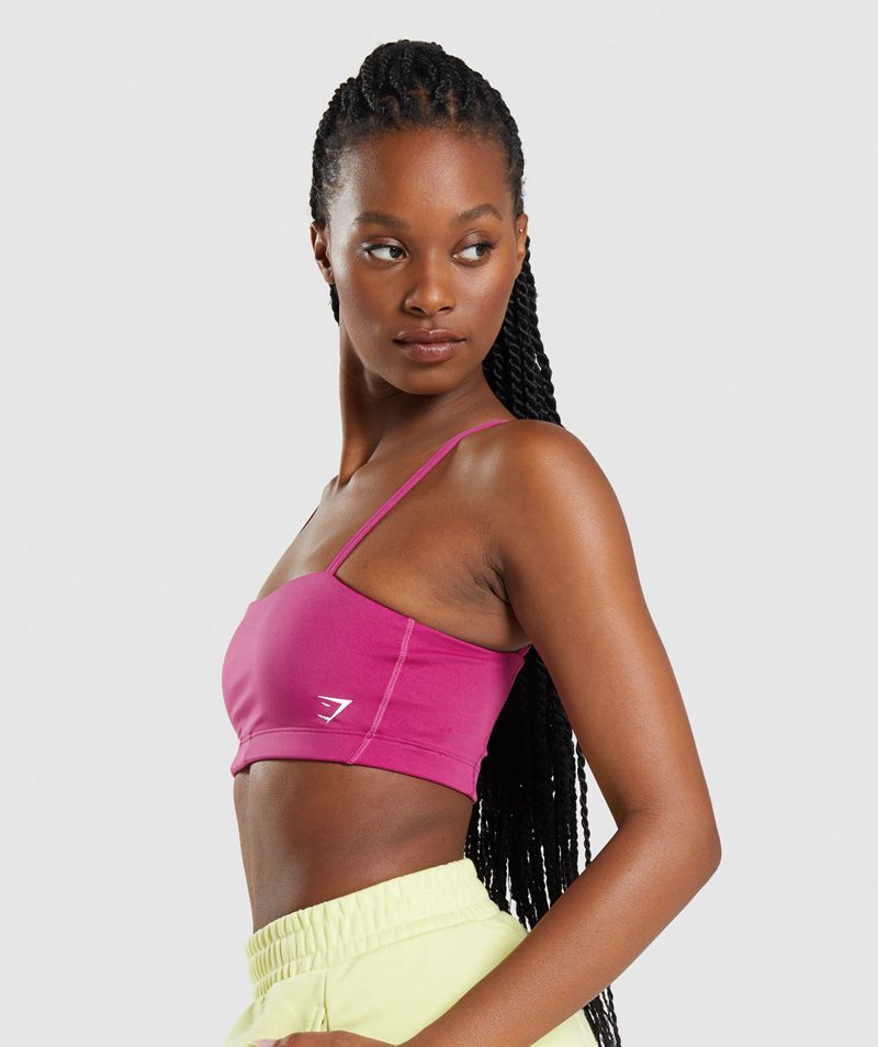 Women's Gymshark Bandeau Sports Bra Pink | USA  8205-AUNFH