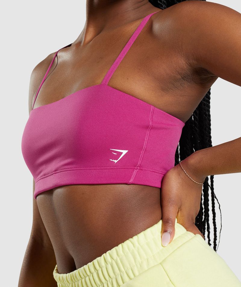 Women's Gymshark Bandeau Sports Bra Pink | USA  8205-AUNFH