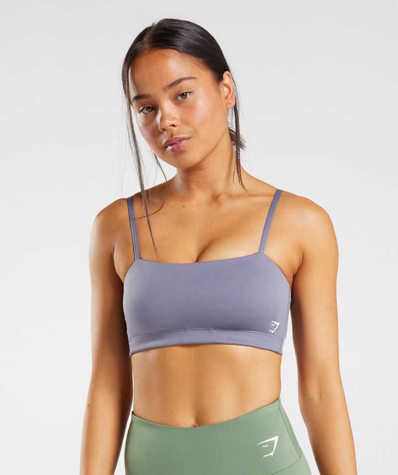 Women\'s Gymshark Bandeau Sports Bra Purple | USA  5368-RKMIG