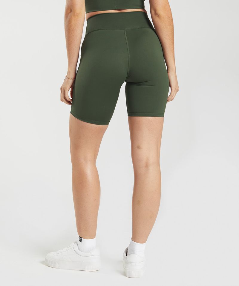 Women's Gymshark Elevate Cycling Shorts Olive | USA  1573-LHJWX