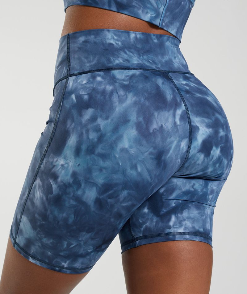 Women's Gymshark Elevate Cycling Shorts Blue | USA  2431-YWNZH