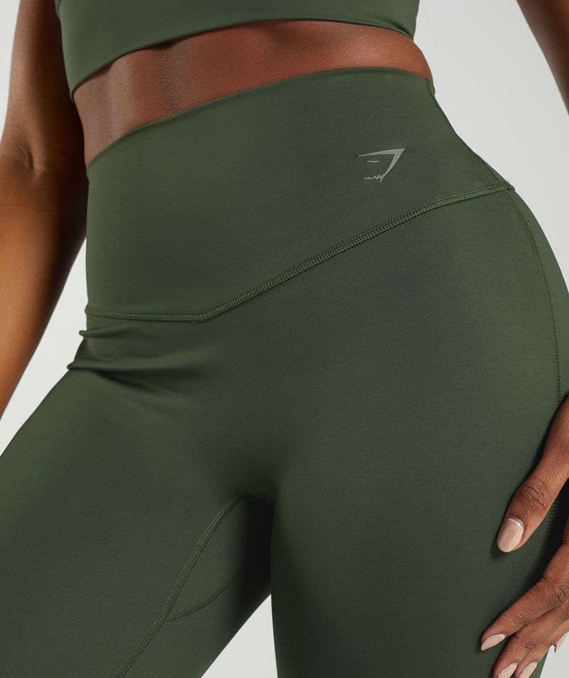 Women's Gymshark Elevate Leggings Olive | USA  2037-HESKO