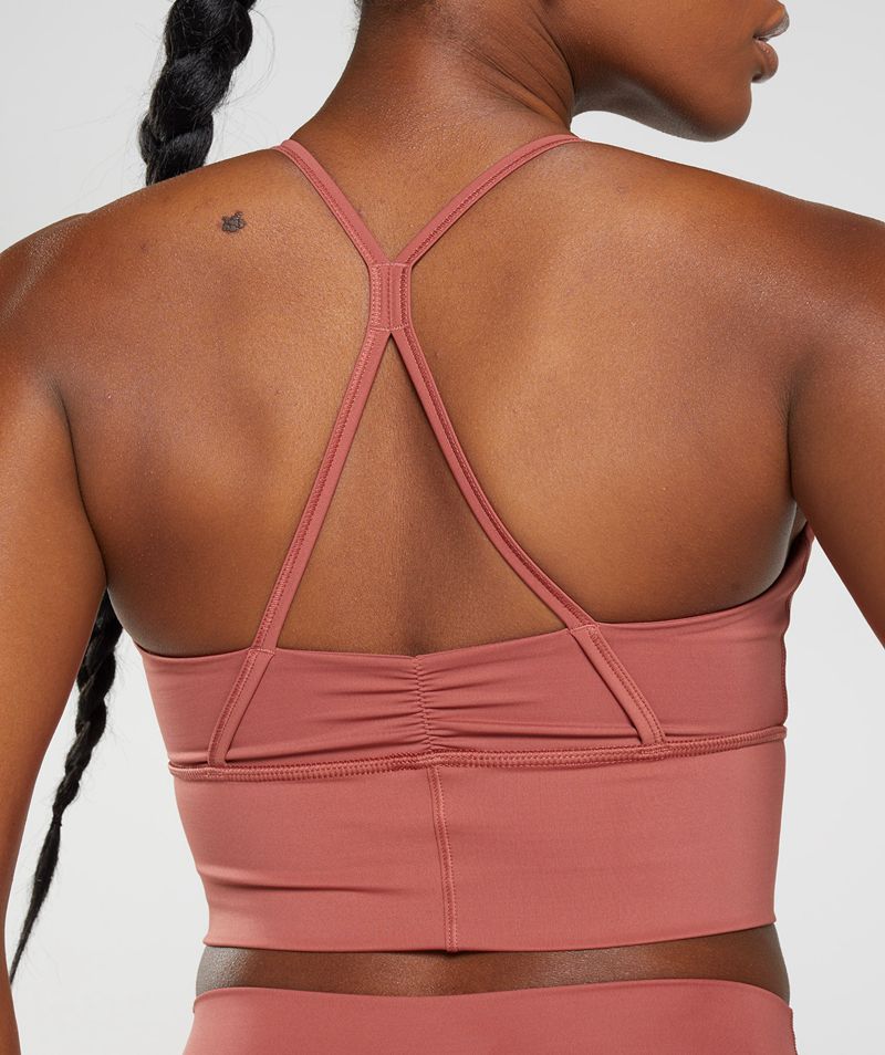 Women's Gymshark Elevate Longline Sports Bra Rose | USA  0681-YKJDR