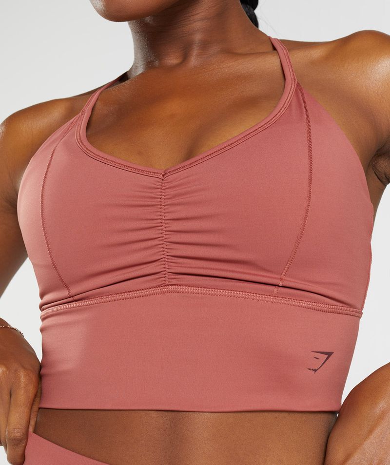 Women's Gymshark Elevate Longline Sports Bra Rose | USA  0681-YKJDR