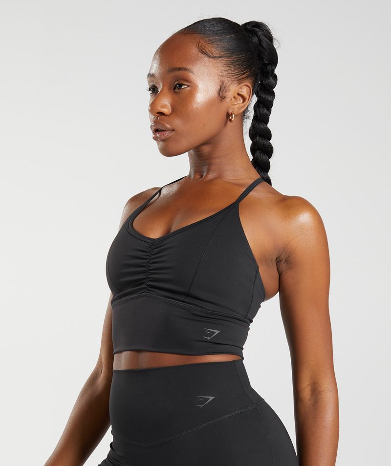 Women's Gymshark Elevate Longline Sports Bra Black | USA  7064-NMLEU