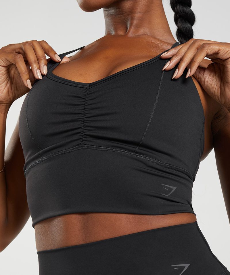 Women's Gymshark Elevate Longline Sports Bra Black | USA  7064-NMLEU