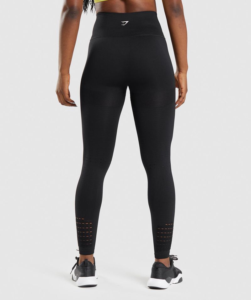 Women's Gymshark Energy Seamless Leggings Black | USA  2978-OLBIF