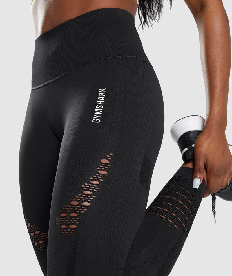 Women's Gymshark Energy Seamless Leggings Black | USA  2978-OLBIF