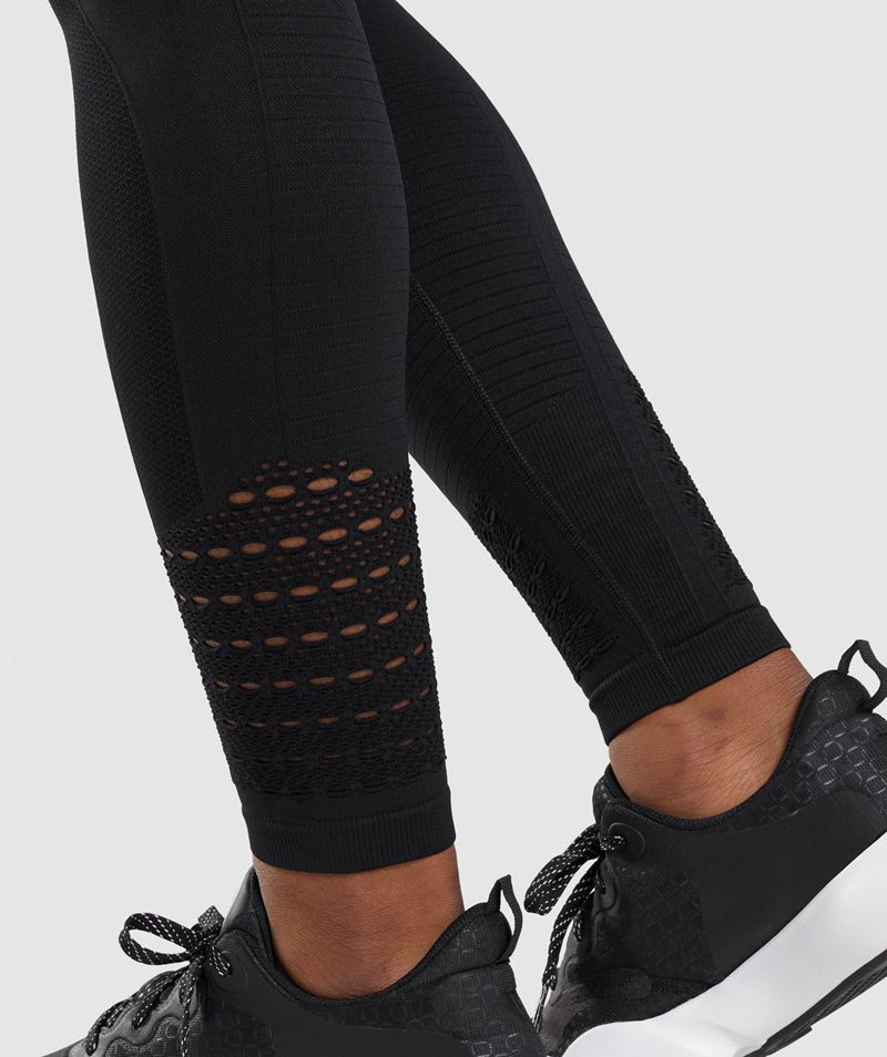 Women's Gymshark Energy Seamless Leggings Black | USA  2978-OLBIF