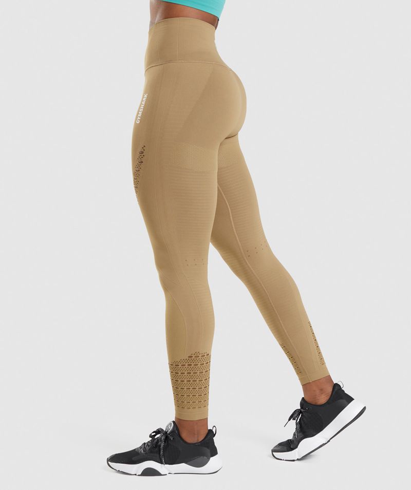 Women's Gymshark Energy Seamless Leggings Brown | USA  3165-NCXKY