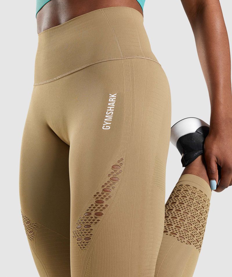 Women's Gymshark Energy Seamless Leggings Brown | USA  3165-NCXKY