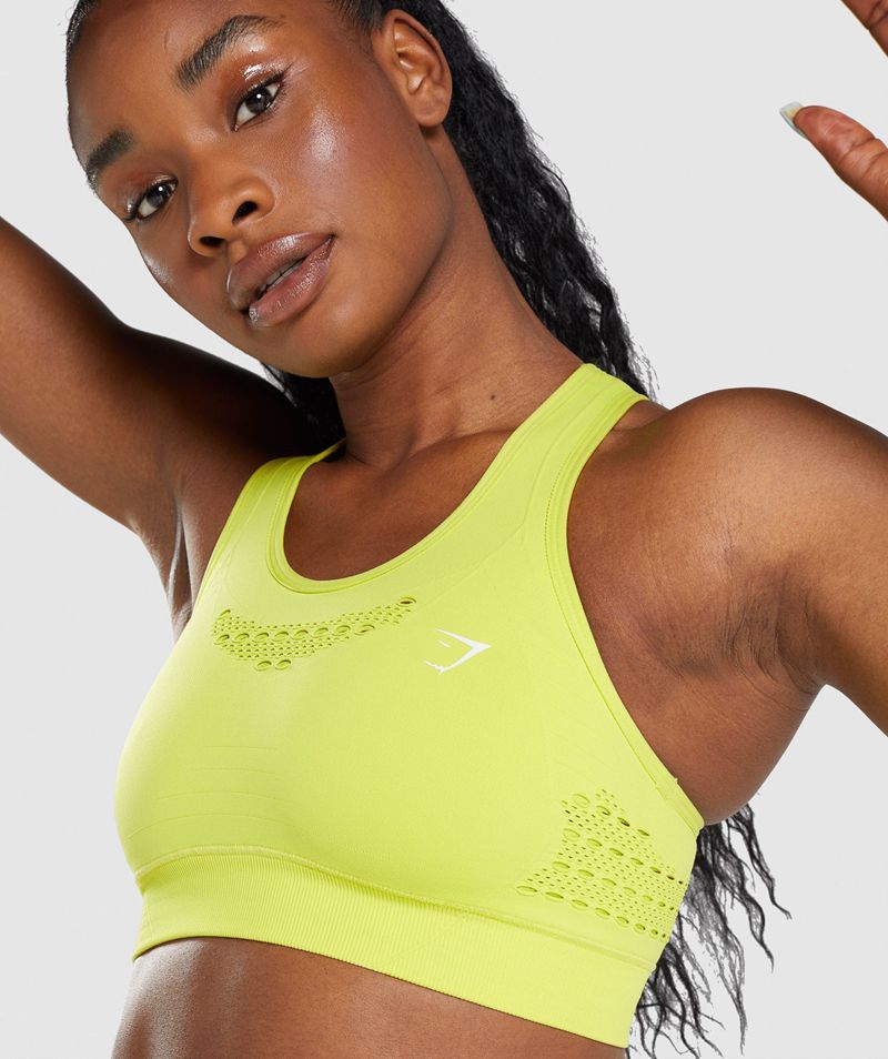 Women's Gymshark Energy Seamless Sports Bra Yellow | USA  6381-DUIFT