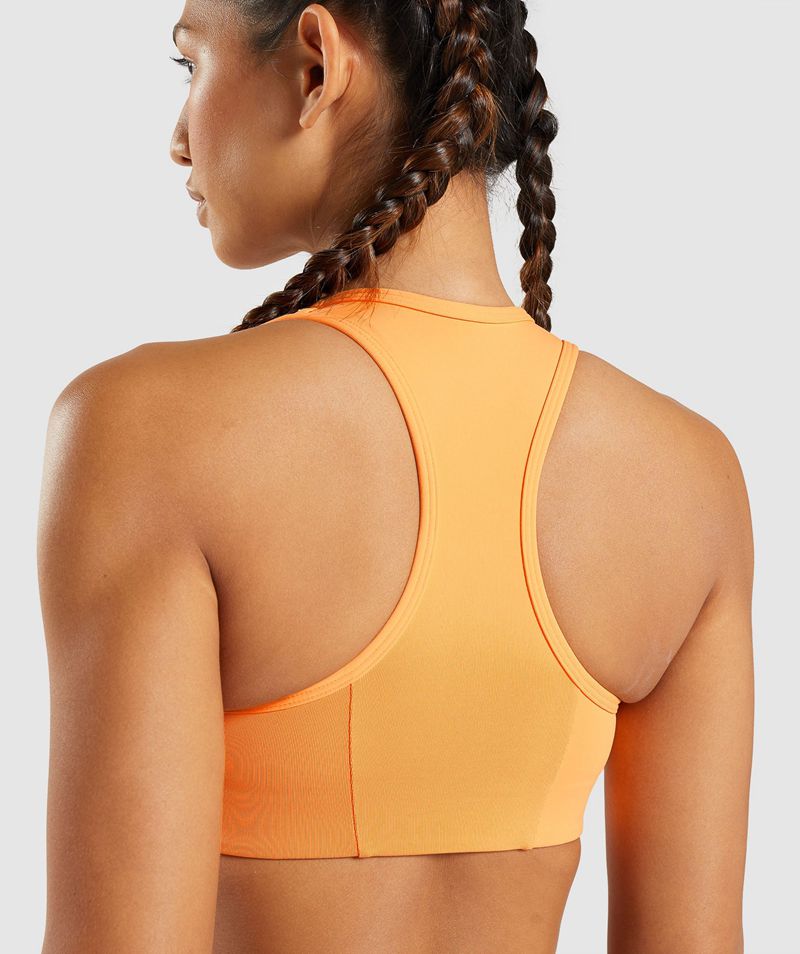 Women's Gymshark Essential Racer Back Sports Bra Orange | USA  1504-ACIKP